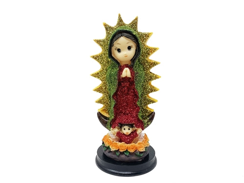 Figurilla Virgen de Guadalupe 8.0"- Carita de Bebé (1)