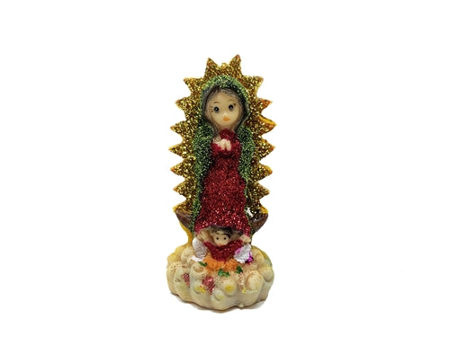 Figurita Virgen de Guadalupe 4.0"- Carita de Bebé (1)