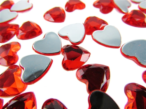 Clearance - 3/8" Acrylic Embellishments - Heart Design (Approx. 80)