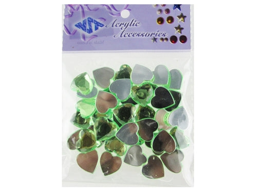 Clearance - 1/2" Acrylic Embellishments - Heart Design (Approx. 40)