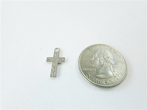 Dije de cruz de metal en miniatura - PAQUETE A GRANEL (100)