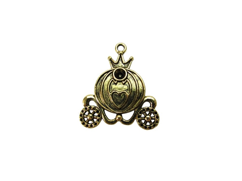 Miniature 1.25" Pumpkin Coach Metal Charm (10 Pcs)