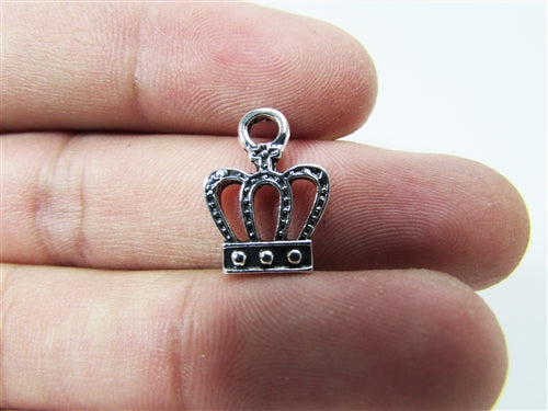 Miniature 0.5" Crown Metal Charm (42 Pcs)
