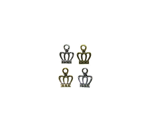 Load image into Gallery viewer, Miniature 0.5&quot; Crown Metal Charm (42 Pcs)
