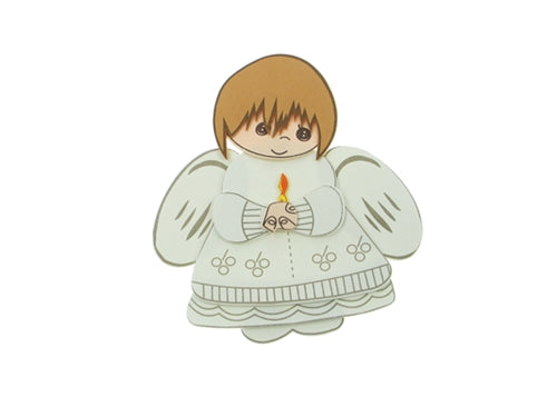 Ángel de espuma de 8" con cartel de decoración de velas (1)