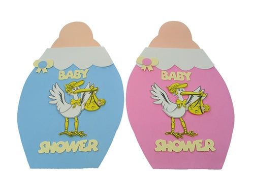 Load image into Gallery viewer, 11.25&quot; Foam Baby Shower Bottle w/ Stork Decoration Sign (1 Pc)
