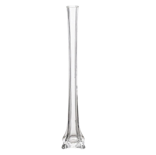 LACrafts 20 Glass Eiffel Tower Vases, 12 Pack, Clear