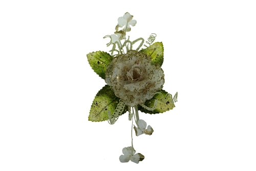 LIQUIDACIÓN - Flores de novia súper brillantes con brotes en espiral (12)