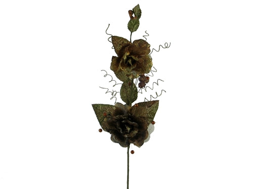 Load image into Gallery viewer, 28&quot; Sparkle Rose Flower w/ Pearl Spray (1 Pc)
