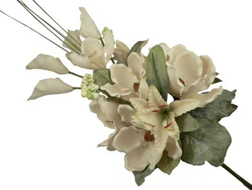 26" Latex Topiary Magnolia & Calla Lily Flower Bunch (1 Pc)