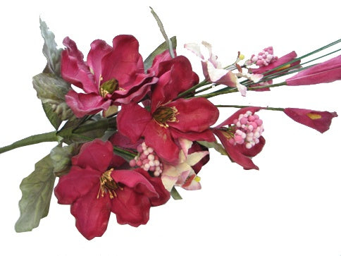 Ramo de flores de lirio de cala y magnolia topiaria de látex de 26" (1)