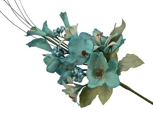 Ramo de flores de lirio de cala y magnolia topiaria de látex de 26