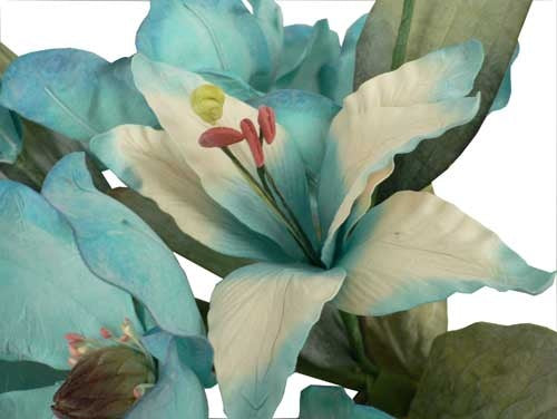 Ramo de flores de lirio de cala y magnolia topiaria de látex de 26" (1)