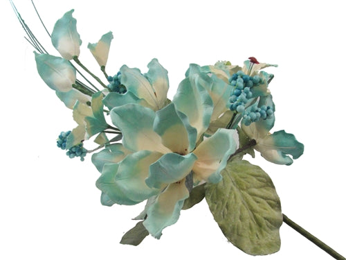 Ramo de flores de lirio de cala y magnolia topiaria de látex de 26" (1)