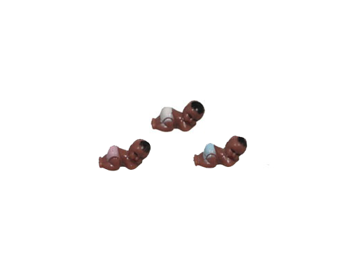 3/4" X-Small Plastic Sleeping Baby Figurines (12 Pcs)