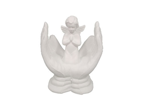 Figuras de ángel rezando en manos abiertas de 3.5 in (12)