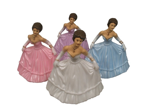 4.5" Medium Plastic Quinceanera Doll (12 Pcs)