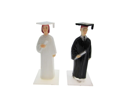 3" Plastic Graduation Figurine (12 Pcs)