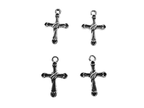 Miniature Metal Cross Charm (12 Pcs)