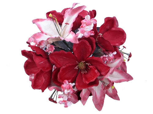 Ramo de flores de magnolia y lirio de látex de 20" (1)