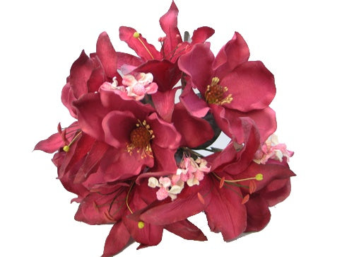 Ramo de flores de magnolia y lirio de látex de 20" (1)