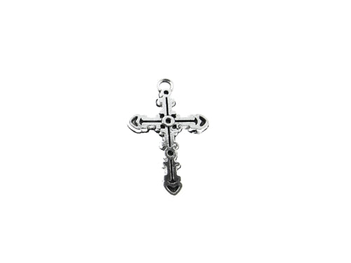 Load image into Gallery viewer, Miniature Metal Cross Charm Design #2 (12 Pcs)
