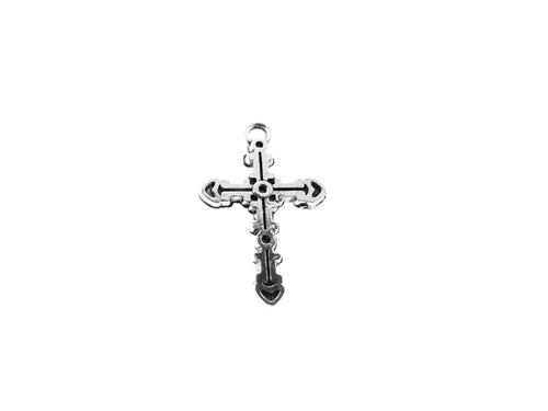 Miniature Metal Cross Charm Design #2 (12 Pcs)