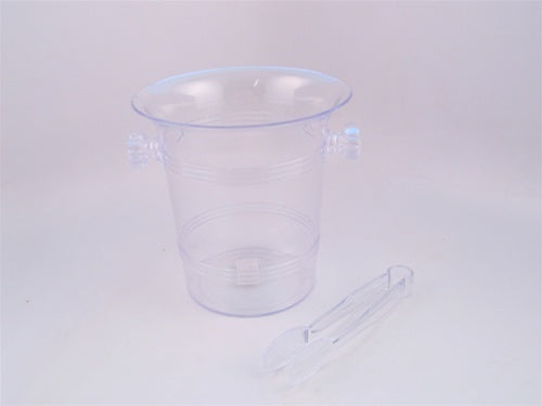 6" Plastic Ice Bucket w/ Tongs (12 Pcs)