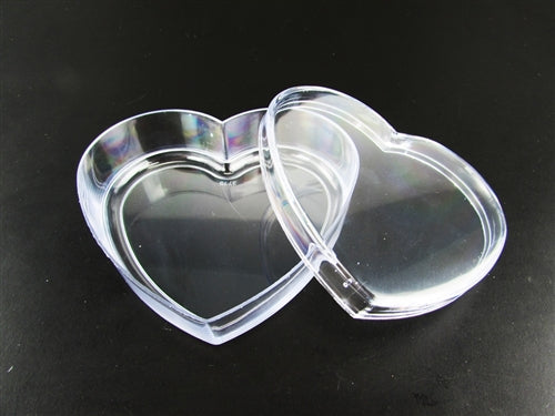 Caja de corazón transparente de 4.5" (12)