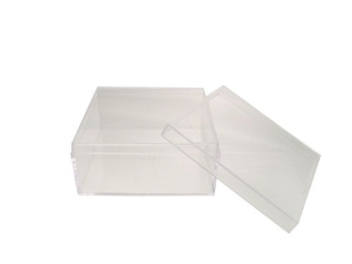 Caja de recuerdos cuadrada transparente de 2.5