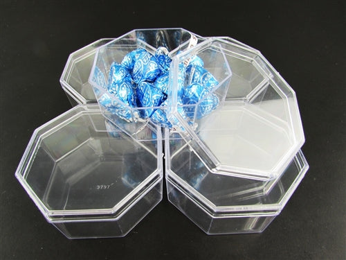 Caja octogonal transparente de 3.25