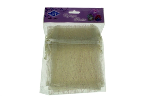 4" x 5" STRIPED SPARKLING GLITTERED Organza Favor Bags (12 Pcs)