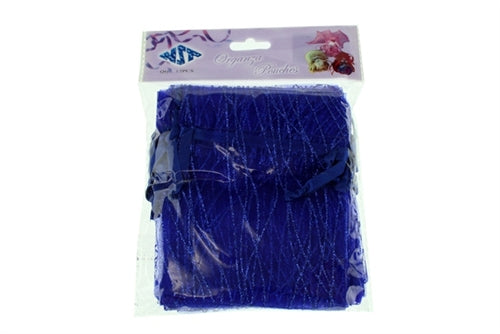 Load image into Gallery viewer, 4&quot; x 5&quot; STRIPED SPARKLING GLITTERED Organza Favor Bags (12 Pcs)
