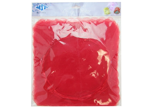 LIQUIDACIÓN - Bolsas de organza de 9" con bordes ondulados y lazo de cinta (12 piezas)