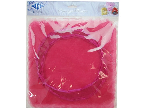 LIQUIDACIÓN - Bolsas de organza de 9" con bordes ondulados y lazo de cinta (12 piezas)