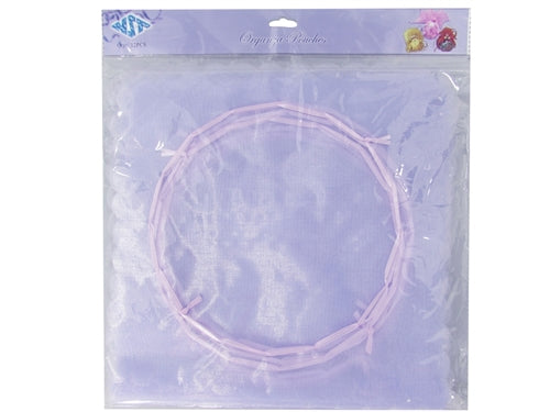 LIQUIDACIÓN - Bolsas de organza de 12" con bordes ondulados y lazo de cinta (12 piezas)