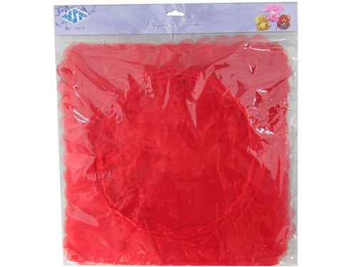 CLEARANCE - 12" Organza Pouches w/ Wave Edges & Ribbon Tie (12 Pcs)