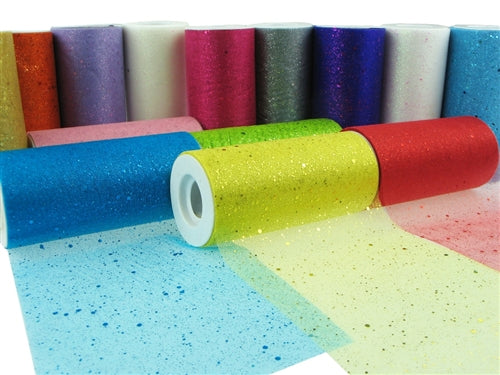 Load image into Gallery viewer, 6&quot; SPECKLED Sparkling Glitter Organza Rolls (25 Yards)
