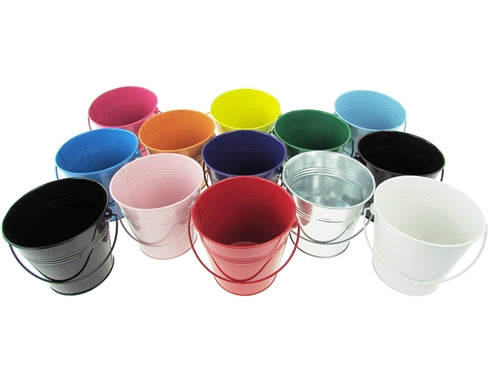 Load image into Gallery viewer, CLEARANCE - 4.75&quot; Tin Favor Bucket/Pail (1 Pc)
