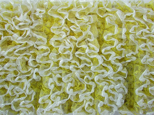 Load image into Gallery viewer, CLEARANCE - 2&quot; SPARKLING Pleated Lace &amp; Organza Trim (10 Yards)
