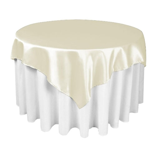 Load image into Gallery viewer, 72&quot; x 72&quot; Satin Table Cover Overlays (1 Pc)
