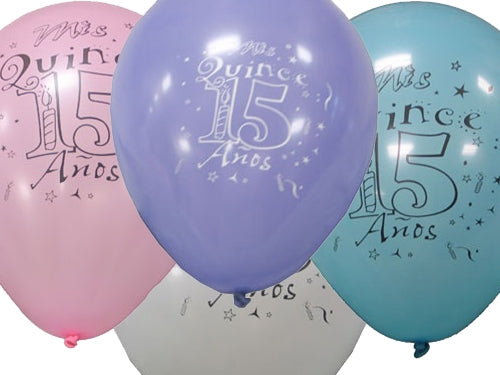 12" Quinceanera Balloons (72 Pcs)
