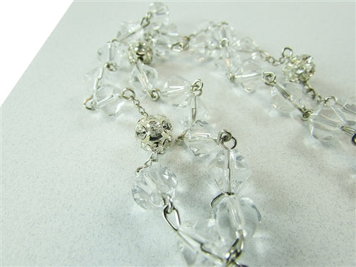 17" Real Sized Glass Diamond Rosary