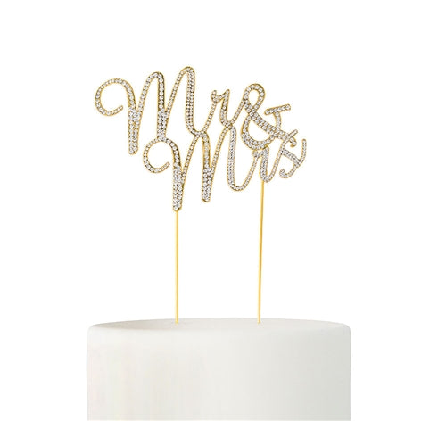 Diamond Rhinestone Cake Toppers - Mr&Mrs (1 Pc)
