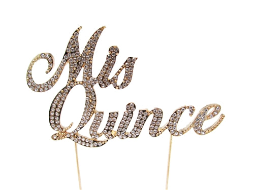 Diamond Rhinestone Cake Toppers - Mis Quince (1 Pc)