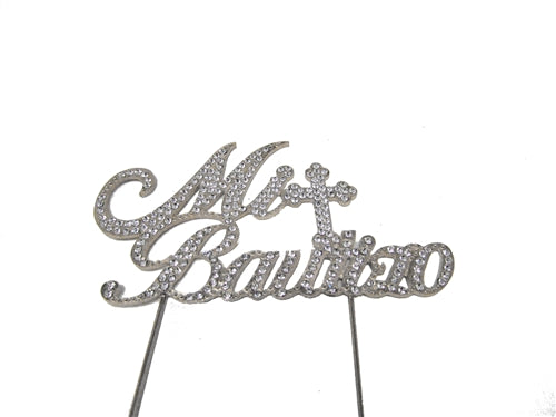 Diamond Rhinestone Cake Toppers - Mi Bautizo (1 Pc)