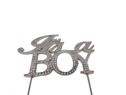 Diamond Rhinestone Cake Toppers - It's A Boy (1 Pc)