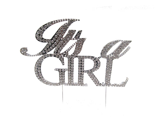 Load image into Gallery viewer, Diamond Rhinestone Cake Toppers - It&#39;s A Girl (1 Pc)
