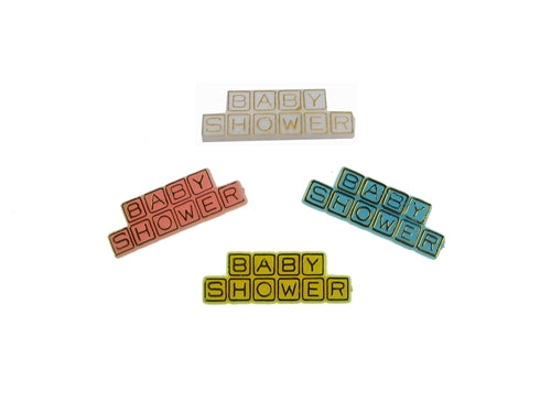 Miniature "Baby Shower" Block Charm Sign (12 Pcs)