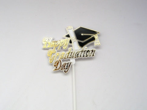 3.25" Happy Graduation Day Stick Signs (12 Pcs)